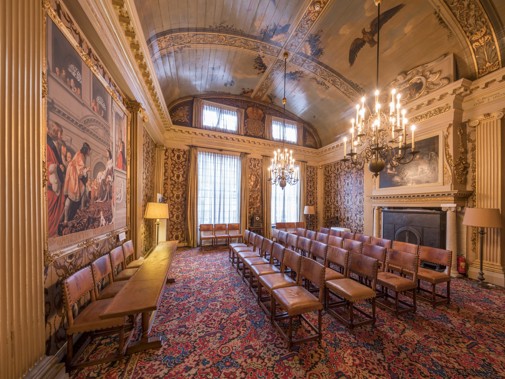 Interieur van het Gemeenlandhuis van Rijnland in Leiden