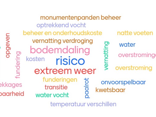 Mentimeter: woordwolk over klimaatverandering en erfgoed