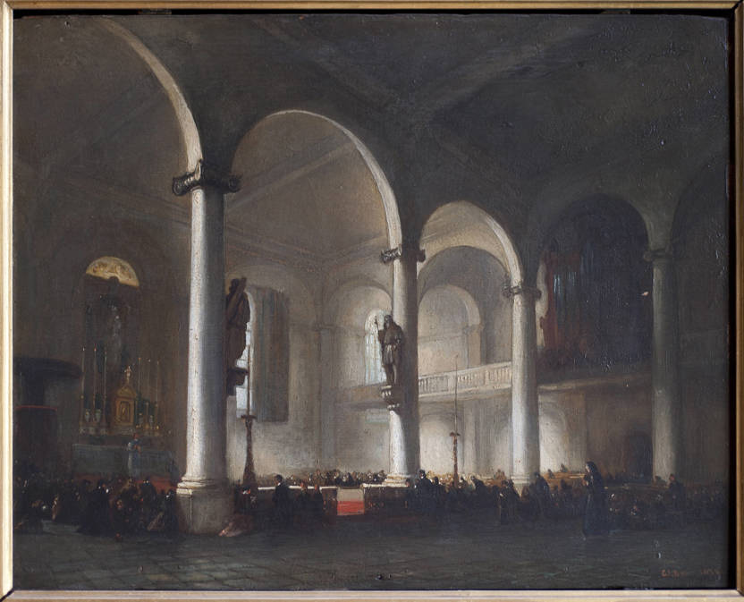 Schilderij van C.J. Behr uit 1848 met het toenmalige interieur van de Hofkapel