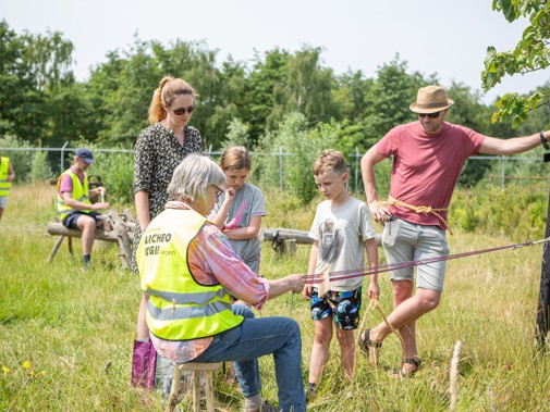 Middeleeuwse ambachten bij Masamuda tijdens de Nationale Archeologiedagen 2023 (Foto: Floris Scheplitz / Erfgoedhuis Zuid-Holland)