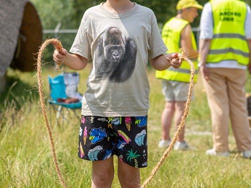 Middeleeuwse ambachten bij Masamuda tijdens de Nationale Archeologiedagen 2023 (Foto: Floris Scheplitz / Erfgoedhuis Zuid-Holland)