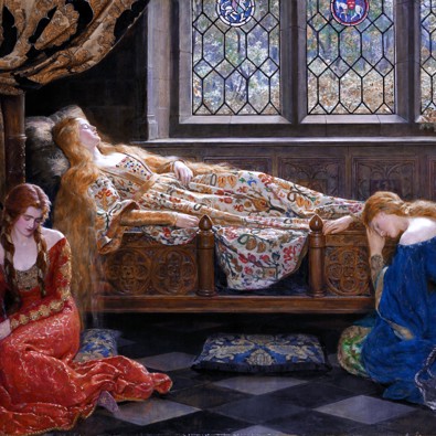 Schilderij The sleeping beauty door John Maler Collier (bron: Wikipedia)