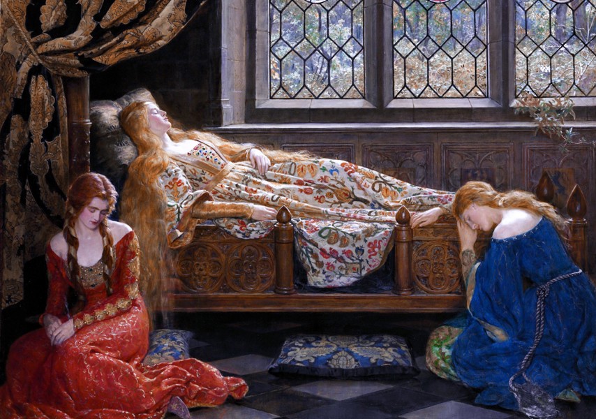 Schilderij The sleeping beauty door John Maler Collier (bron: Wikipedia)