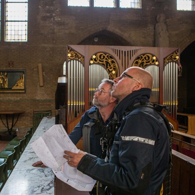 Monumentenwachters aan het werk